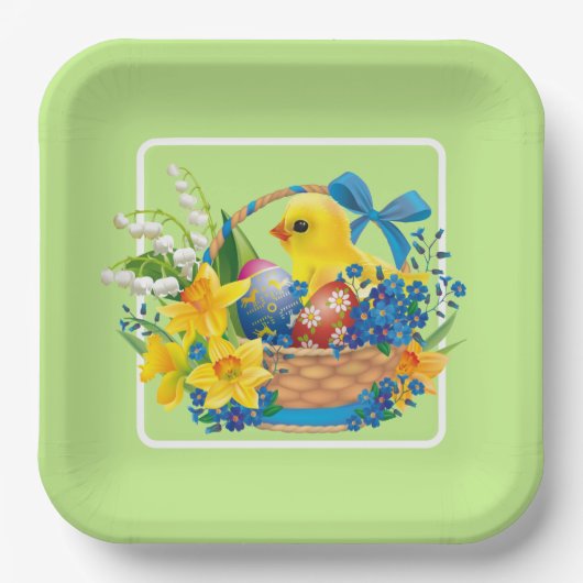 Osterkichel im Party eines Körbchens Blume Pappteller (Vorderseite)