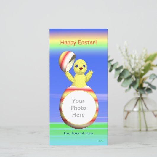 Osterkichtsmuschel-Pop Feiertagskarte (Stehend Vorderseite)