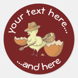 Osterkick mit Bouzouki Runder Aufkleber