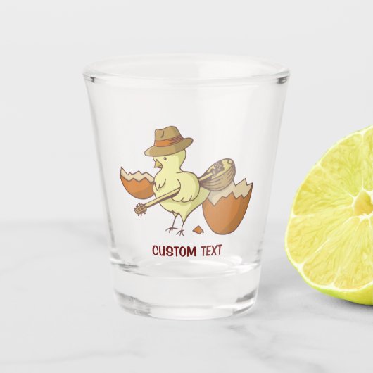 Osterkick mit Bouzouki Schnapsglas (Vorderseite)