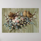 Osterkick Nest gefärbtes Ei Vergessen-Me-Nots Poster (Vorne)