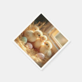 Osterkinder mit Gingham-Eiern Serviette (Ecke)