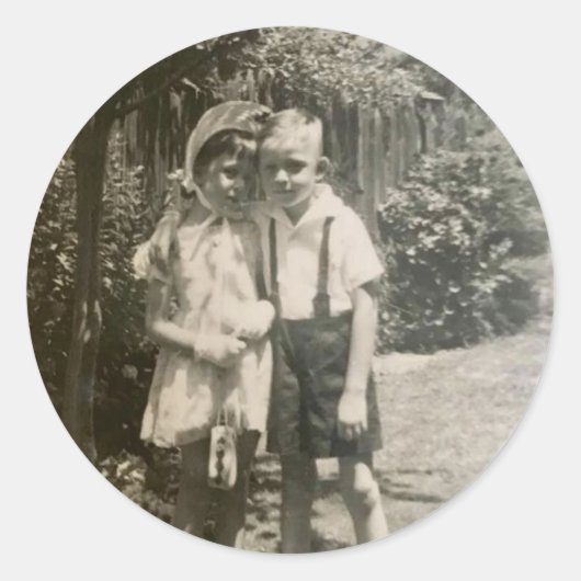 Osterkinder Runder Aufkleber (Vorderseite)