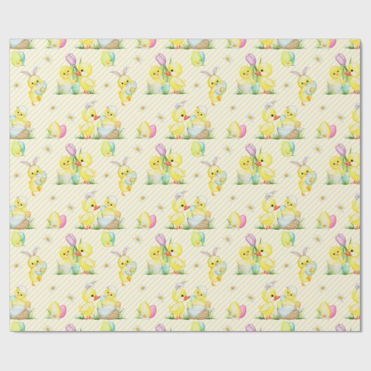 Osterkinder und -enten geschenkpapier (Flach)