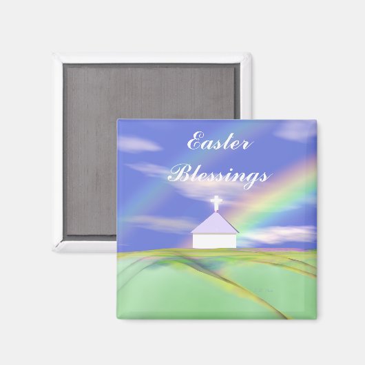 Osterkirche und Regenbogen Magnet (Vorderseite/Rückseite)