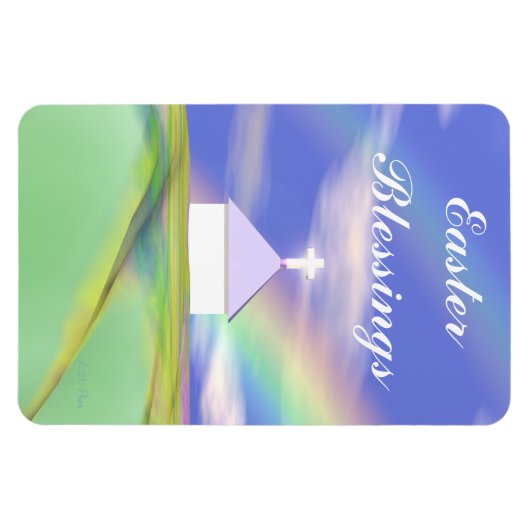Osterkirche und Regenbogen Magnet (Horizontal)