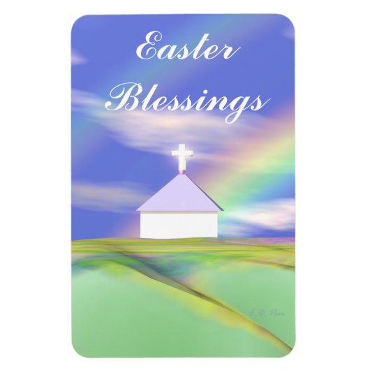 Osterkirche und Regenbogen Magnet (Vertikal)