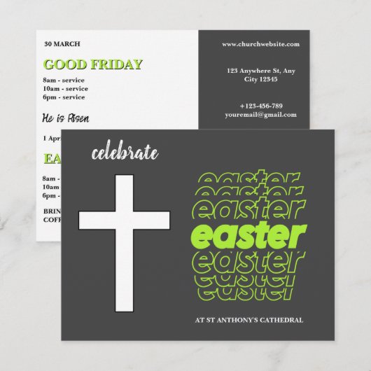 Osterkirchenfeier Einladung (Vorne/Hinten)