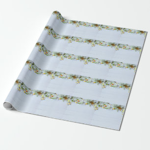 Osterkirschmuck: Gelbe Eier. Geschenkpapier