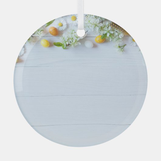 Osterkirschmuck: Gelbe Eier. Ornament Aus Glas (Vorderseite)