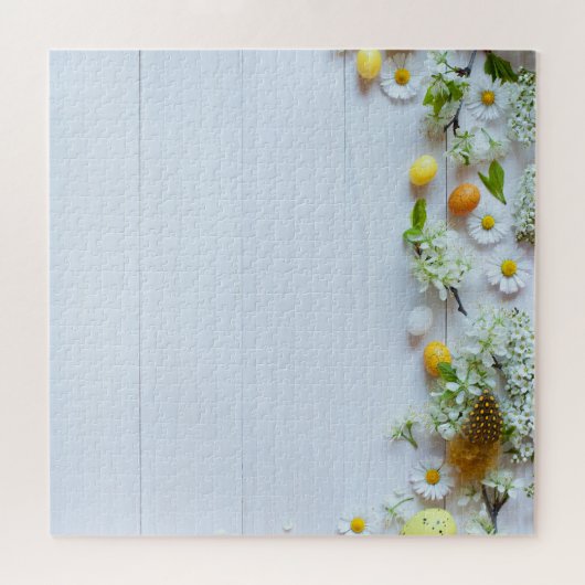 Osterkirschmuck: Gelbe Eier. Puzzle (Horizontal)