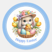 Osterkleber-Bunny Runder Aufkleber (Vorderseite)