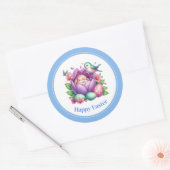 Osterkleber-Bunny Runder Aufkleber (Umschlag)