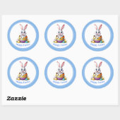 Osterkleber-Bunny Runder Aufkleber (Blatt)