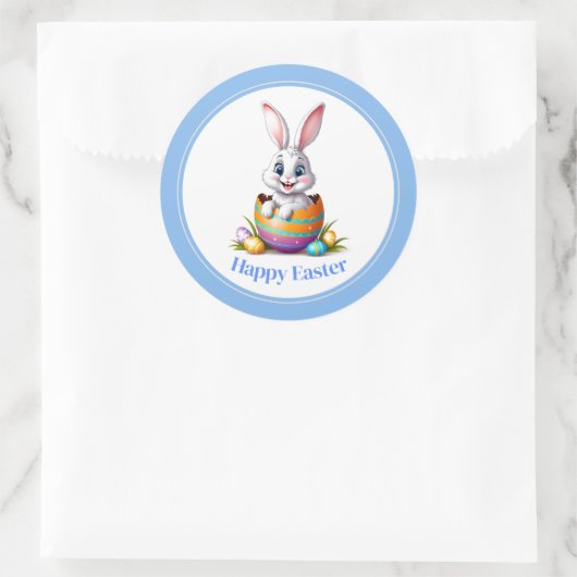Osterkleber-Bunny Runder Aufkleber (Tasche)