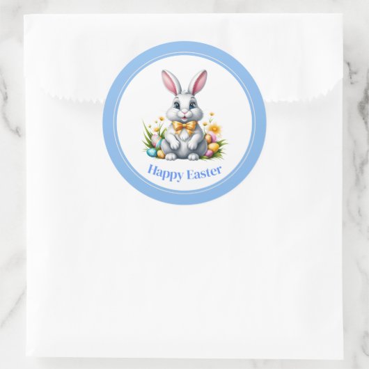 Osterkleber-Bunny Runder Aufkleber (Tasche)