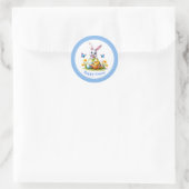 Osterkleber-Bunny Runder Aufkleber (Tasche)