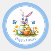 Osterkleber-Bunny Runder Aufkleber (Vorderseite)