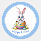 Osterkleber-Bunny Runder Aufkleber (Vorderseite)
