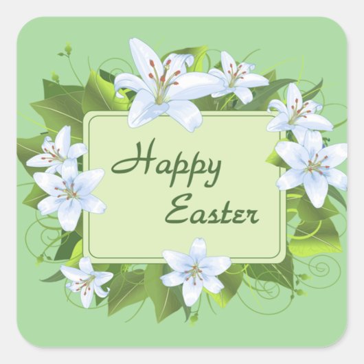 Osterkleber Quadratischer Aufkleber (Vorderseite)