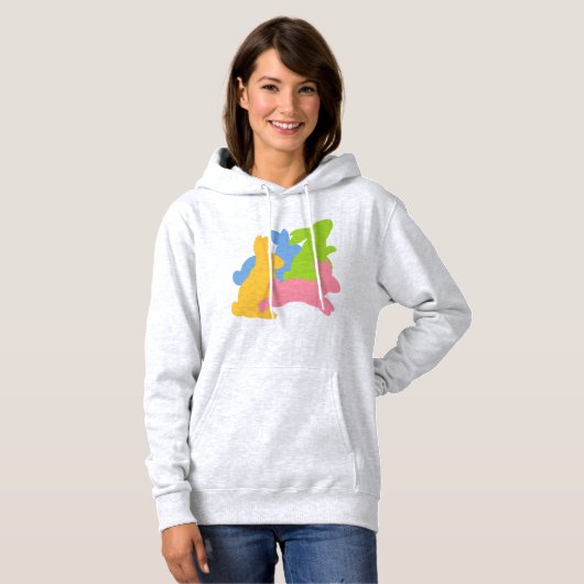 Osterkleid, Osterkaninchen Frauen Hoodie (Vorne ganz)