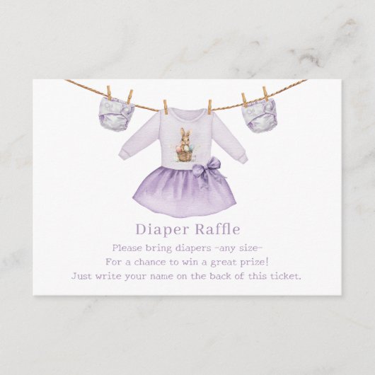 Osterkleid Windelwanne Lila Babydusche Begleitkarte (Vorderseite)