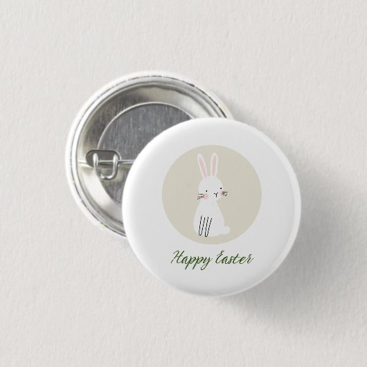 Osterknopf mit süßem Hasendesign Button (Vorne & Hinten)