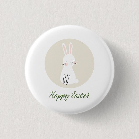 Osterknopf mit süßem Hasendesign Button (Vorderseite)