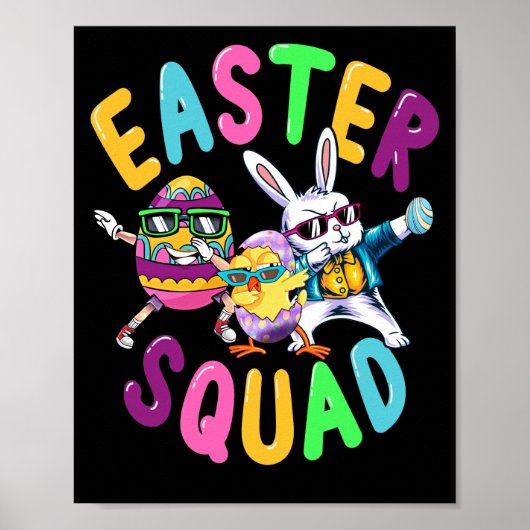 Osterkolade Bunny Chick Dabbing Farbiges Ei Poster (Vorne)