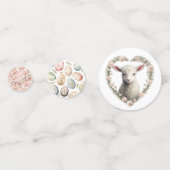 Osterkonfetti mit Kaninchen, Eiern und Lamm Konfetti (Rückseiten)