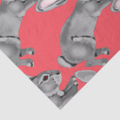 Osterkoralle Grau Bunny Kanbit Tiermuster Seidenpapier (Detail)