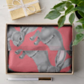 Osterkoralle Grau Bunny Kanbit Tiermuster Seidenpapier (Geschenk)
