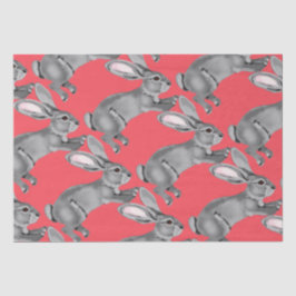 Osterkoralle Grau Bunny Kanbit Tiermuster Seidenpapier