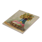 Osterkorb Eier Blumen Antik Fliese (Seite)