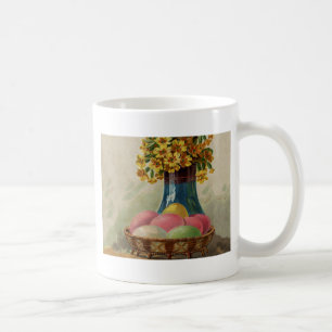 Osterkorb Eier Blumen Antik Kaffeetasse