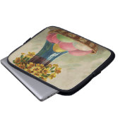 Osterkorb Eier Blumen Antik Laptopschutzhülle (Vorne Knopf)