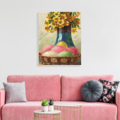 Osterkorb Eier Blumen Antik Leinwanddruck (Insitu (Wohnzimmer))