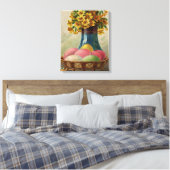 Osterkorb Eier Blumen Antik Leinwanddruck (Insitu (Schlafzimmer))