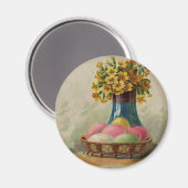 Osterkorb Eier Blumen Antik Magnet (Vorderseite/Rückseite)