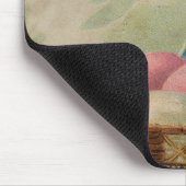 Osterkorb Eier Blumen Antik Mousepad (Ecke)