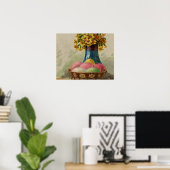 Osterkorb Eier Blumen Antik Poster (Heimbüro)