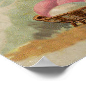 Osterkorb Eier Blumen Antik Poster (Ecke)