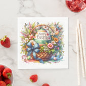 Osterkorb-Eier & Frühlingsblumen Serviette (Beispiel)