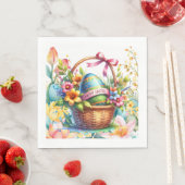 Osterkorb-Eier & Frühlingsblumen Serviette (Beispiel)
