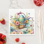 Osterkorb-Eier & Frühlingsblumen Serviette (Beispiel)
