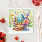 Osterkorb-Eier & Frühlingsblumen Serviette (Beispiel)