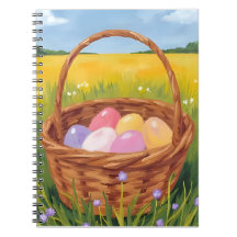 Osterkorb-Eierjagd Pastell-Wasserfarbe