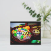 Osterkorb Feiertagspostkarte (Stehend Vorderseite)