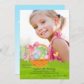 Osterkorb Foto Geburtstagsfeier Einladung (Vorne/Hinten)