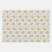 Osterkorb & Frühlings-Blumen-Trio Geschenkpapier Set (Vorderseite)